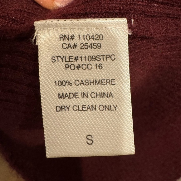 C&C California 2-Ply 100% Cashmere Knit Brown/Blue V-Neck Tunic Sweater Small - Picture 9 of 13